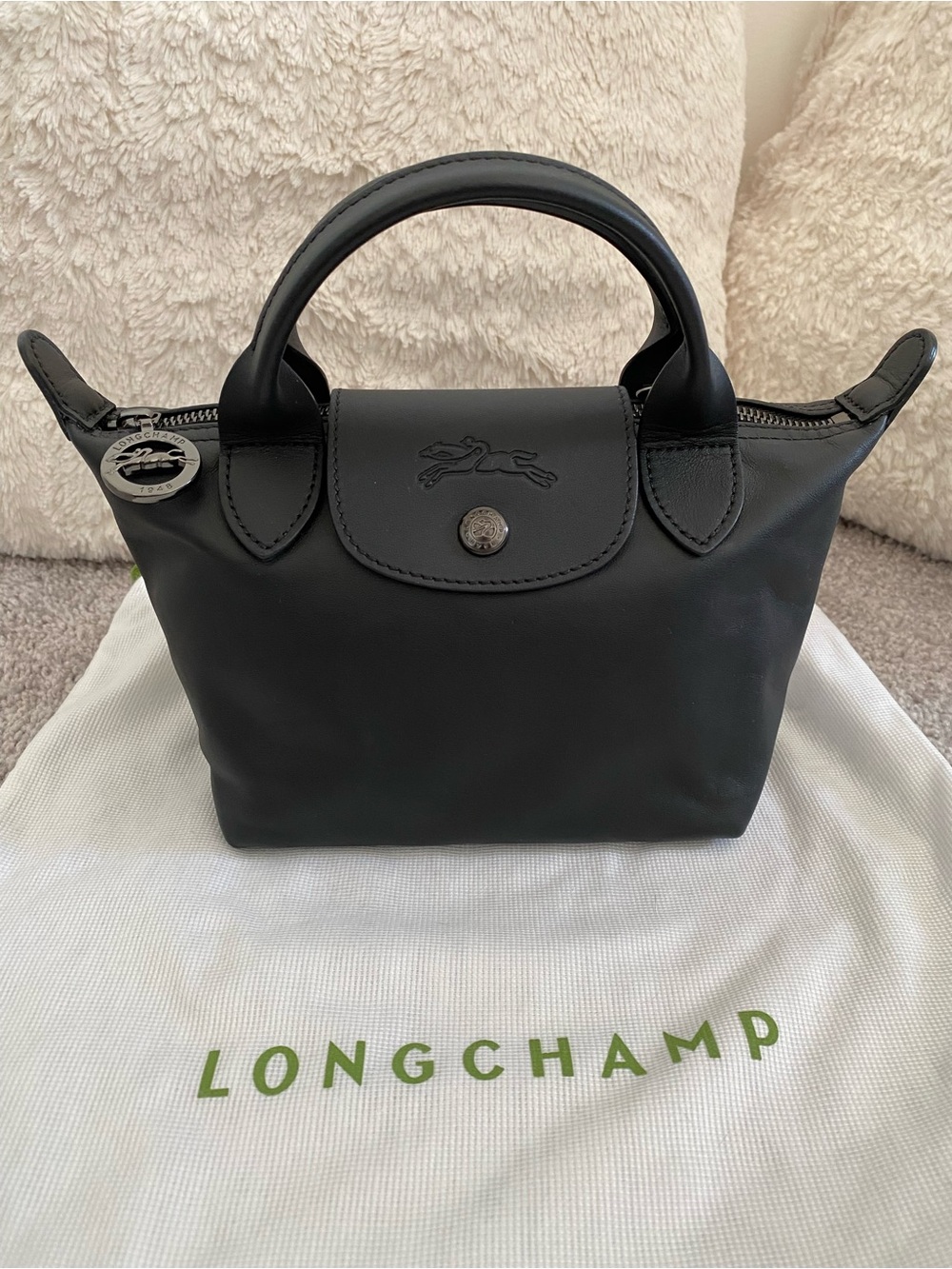 Longchamp Le Pliage Black Small Top-Handle Tote